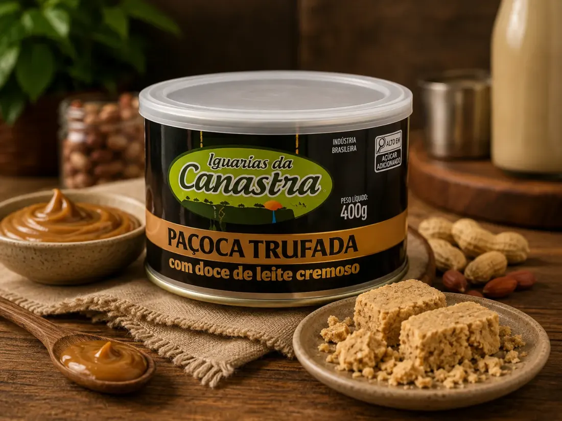 Paçoca trufada com doce de leite cremoso