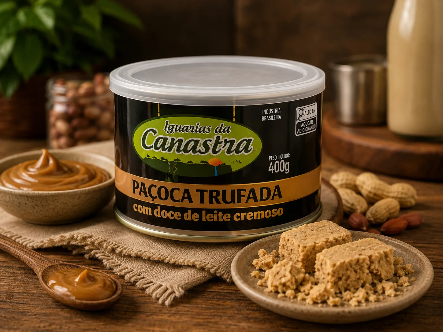 Paçoca trufada com doce de leite cremoso