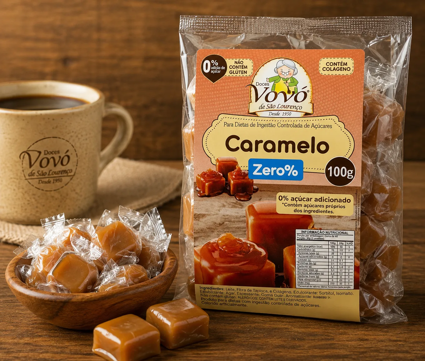 Caramelo zero açúcar
