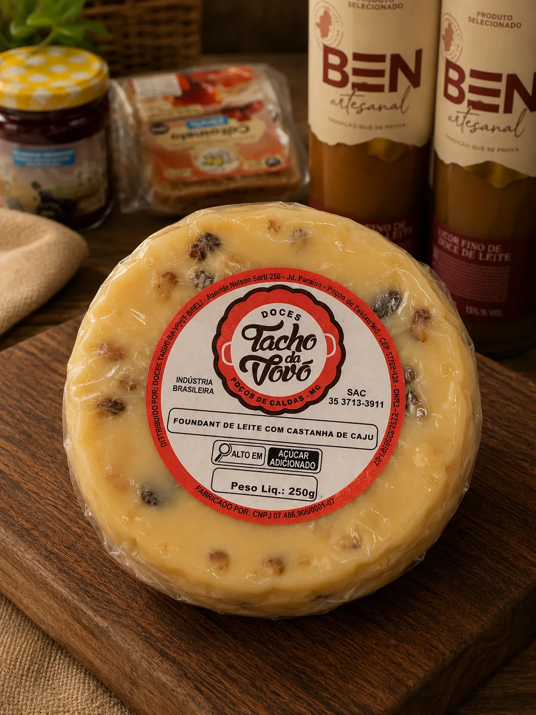 Doce de leite com castanha de caju